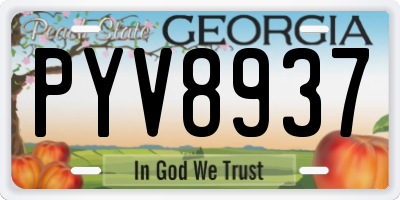 GA license plate PYV8937
