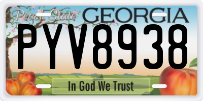 GA license plate PYV8938