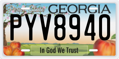 GA license plate PYV8940
