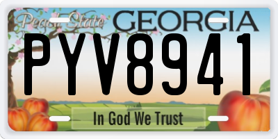 GA license plate PYV8941