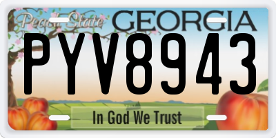 GA license plate PYV8943