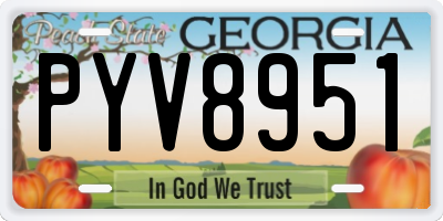 GA license plate PYV8951