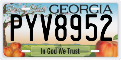 GA license plate PYV8952