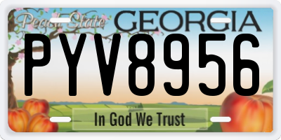 GA license plate PYV8956