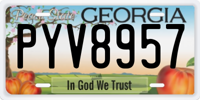 GA license plate PYV8957