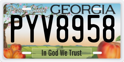 GA license plate PYV8958