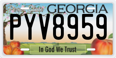 GA license plate PYV8959
