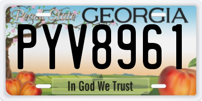 GA license plate PYV8961