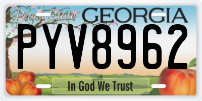 GA license plate PYV8962