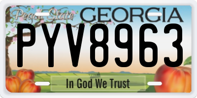 GA license plate PYV8963