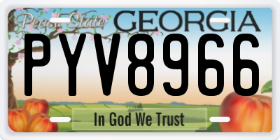 GA license plate PYV8966