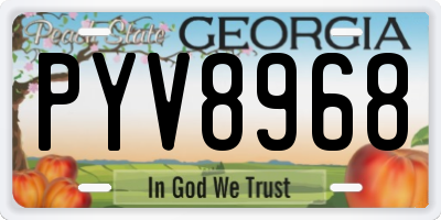 GA license plate PYV8968