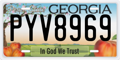 GA license plate PYV8969