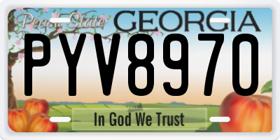 GA license plate PYV8970