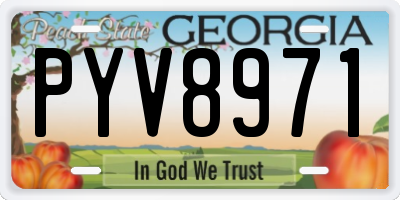 GA license plate PYV8971