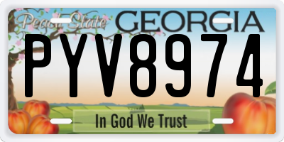 GA license plate PYV8974