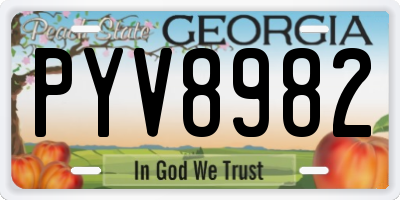 GA license plate PYV8982