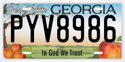 GA license plate PYV8986