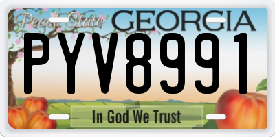 GA license plate PYV8991