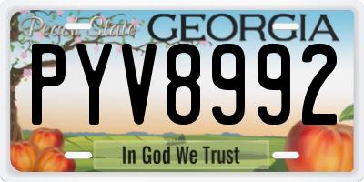GA license plate PYV8992