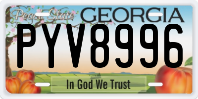 GA license plate PYV8996