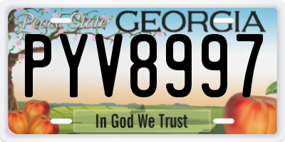 GA license plate PYV8997
