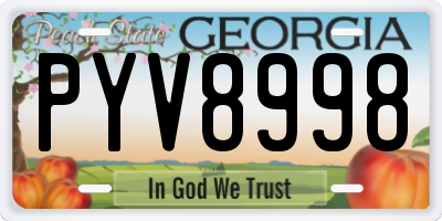 GA license plate PYV8998