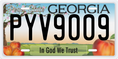 GA license plate PYV9009