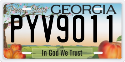 GA license plate PYV9011