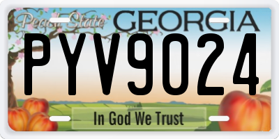 GA license plate PYV9024