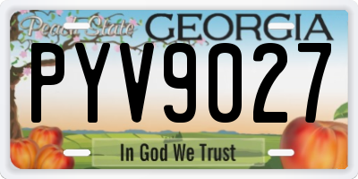 GA license plate PYV9027