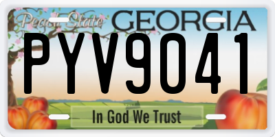 GA license plate PYV9041