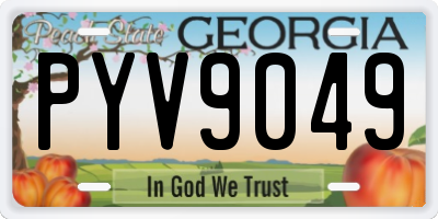 GA license plate PYV9049