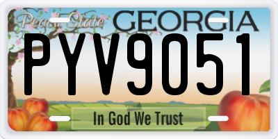 GA license plate PYV9051