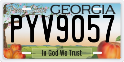 GA license plate PYV9057
