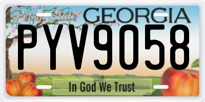 GA license plate PYV9058