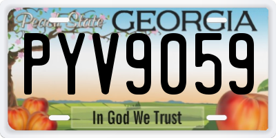 GA license plate PYV9059