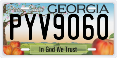 GA license plate PYV9060