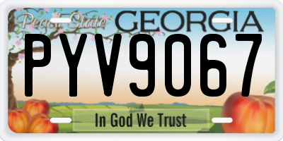 GA license plate PYV9067
