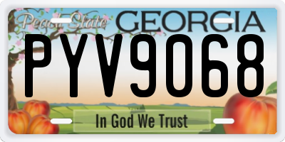 GA license plate PYV9068