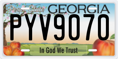 GA license plate PYV9070