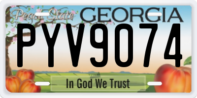 GA license plate PYV9074