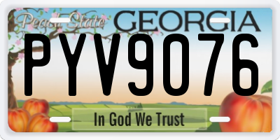 GA license plate PYV9076