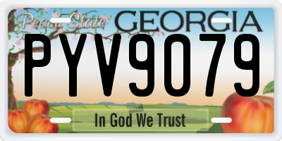 GA license plate PYV9079