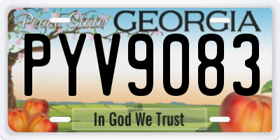 GA license plate PYV9083