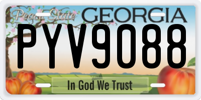 GA license plate PYV9088