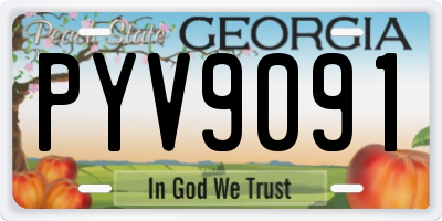 GA license plate PYV9091
