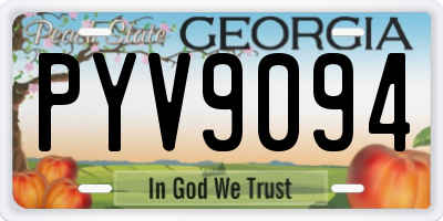 GA license plate PYV9094