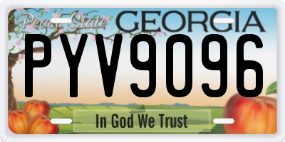 GA license plate PYV9096