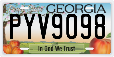 GA license plate PYV9098
